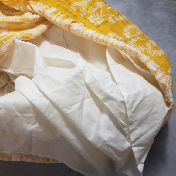 Studio Park Amy Stran Dress Womens 2X Yellow Textured Cotton Belted Lined Boho - Picture 9 of 16